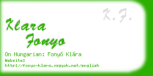 klara fonyo business card